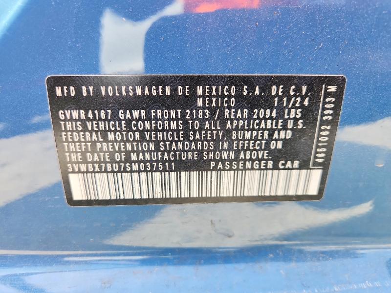 47797996 :رقم المزاد ، 3VWBX7BU7SM037511 vin ، 2025 Volkswagen Jetta مزاد بيع