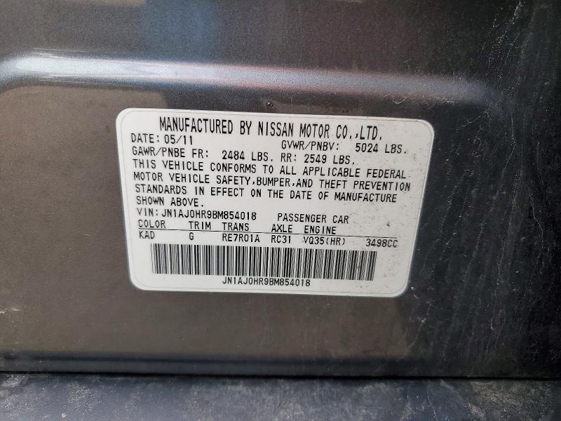 Aukcja sprzedaży 2011 Infiniti Ex35, vin: JN1AJ0HR9BM854018, numer aukcji: 79440765
