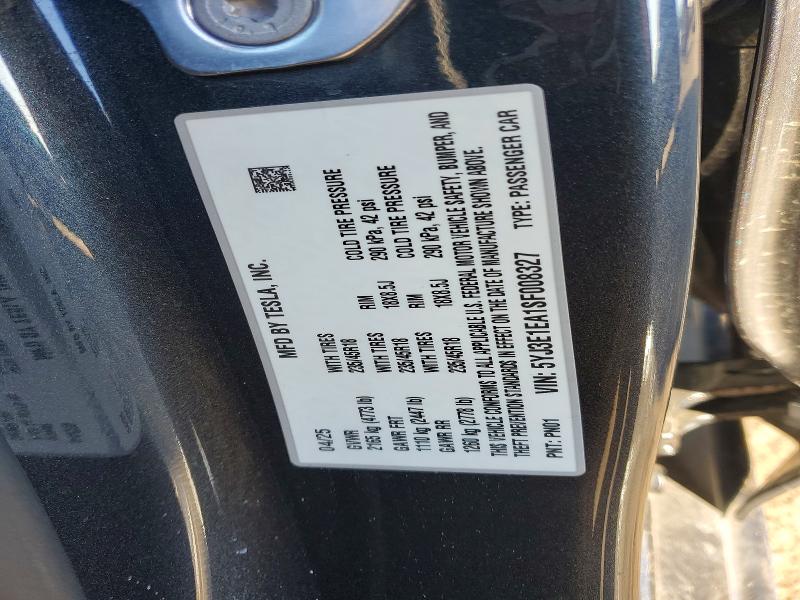 45782246 :رقم المزاد ، 5YJ3E1EA1SF008327 vin ، 2025 Tesla Model 3 مزاد بيع