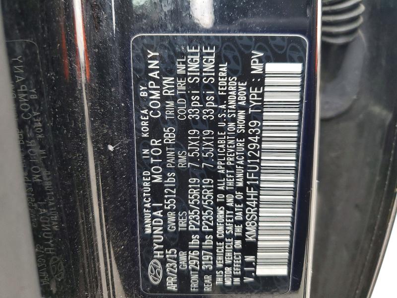 Продажа на аукционе авто 2015 Hyundai Santa Fe, vin: KM8SR4HF1FU129439, номер лота: 46538276