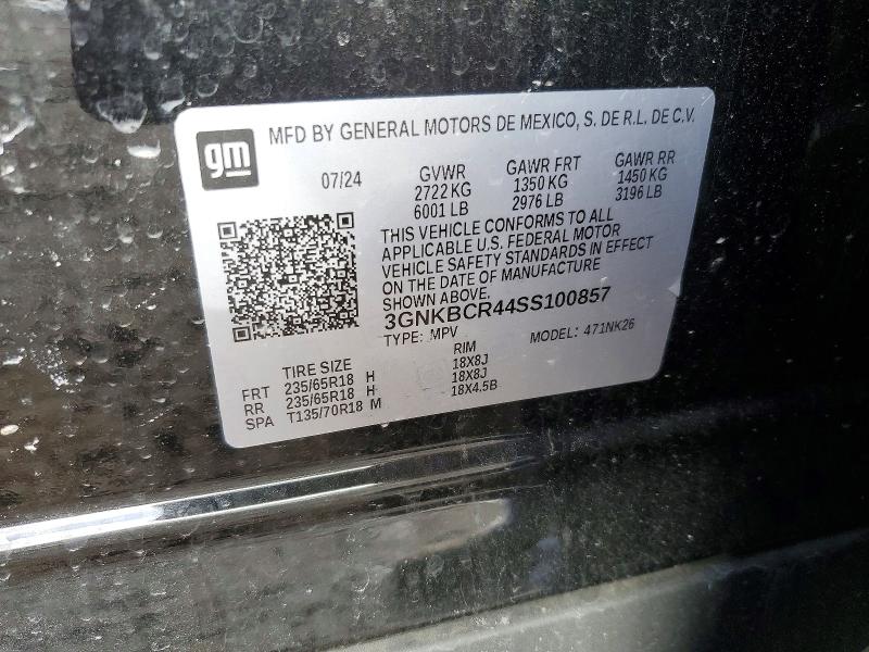 Продаж на аукціоні авто 2025 Chevrolet Blazer, vin: 3GNKBCR44SS100857, номер лоту: 46876396