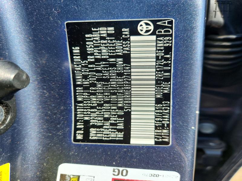 47591216 :رقم المزاد ، 5YFBURHE8FP271047 vin ، 2015 Toyota Corolla مزاد بيع