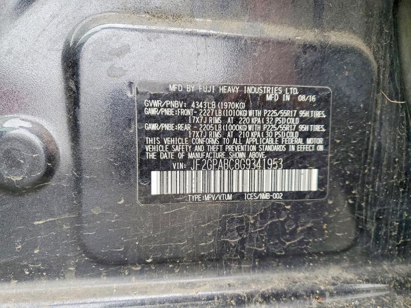 2016 Subaru Crosstrek მანქანა იყიდება აუქციონზე, vin: JF2GPABC8G9341953, აუქციონის ნომერი: 45806816