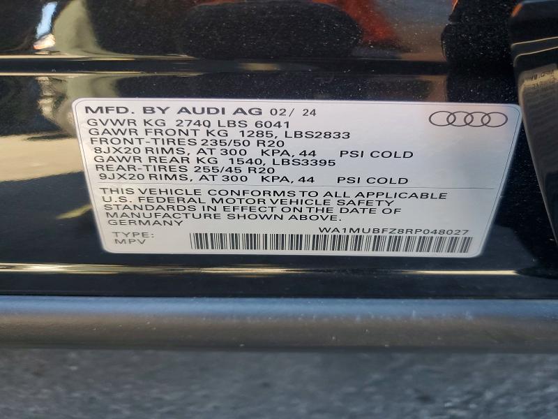 Aukcja sprzedaży 2024 Audi Q4 E-tron, vin: WA1MUBFZ8RP048027, numer aukcji: 47278886