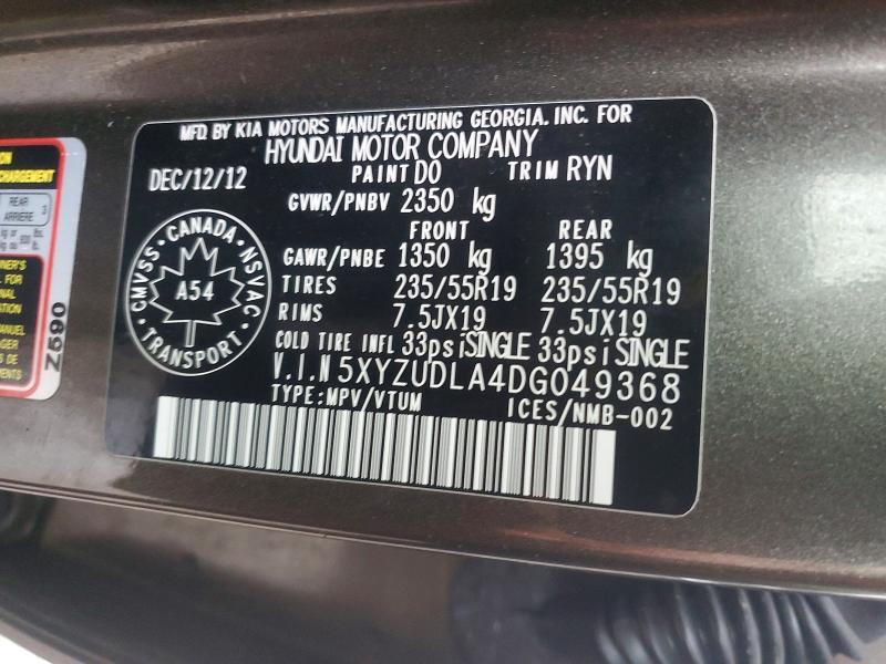 Продаж на аукціоні авто 2013 Hyundai Santa Fe Sport, vin: 5XYZUDLA4DG049368, номер лоту: 45668766