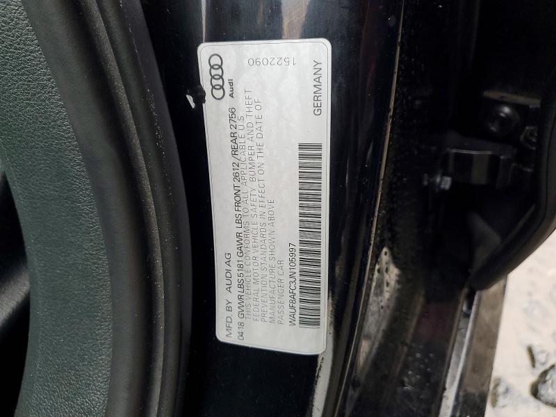 Aukcja sprzedaży 2018 Audi A6, vin: WAUF8AFC3JN105997, numer aukcji: 79061885