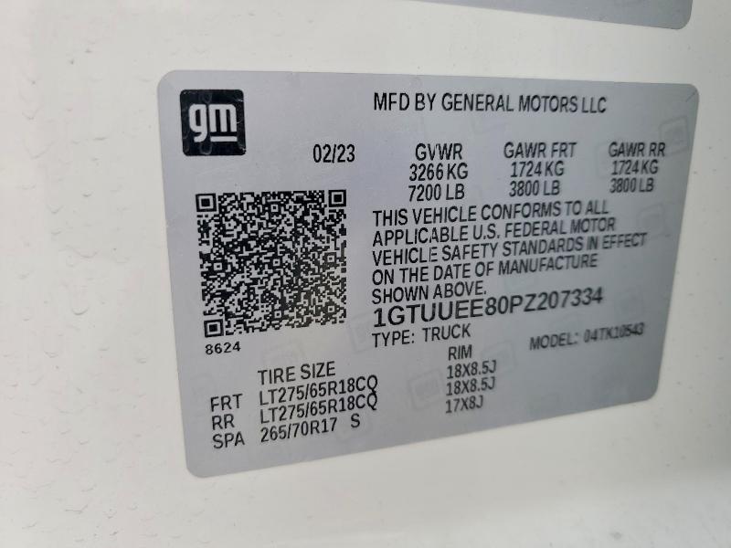 2023 Gmc Sierra მანქანა იყიდება აუქციონზე, vin: 1GTUUEE80PZ207334, აუქციონის ნომერი: 79994535