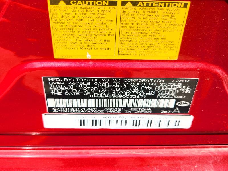 Aukcja sprzedaży 2008 Lexus Gs 350, vin: JTHBE96S580032671, numer aukcji: 47493096