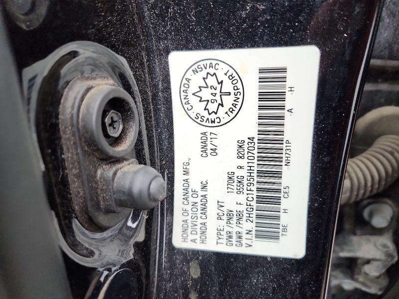 Aukcja sprzedaży 2017 Honda Civic, vin: 2HGFC1F95HH107034, numer aukcji: 79789195