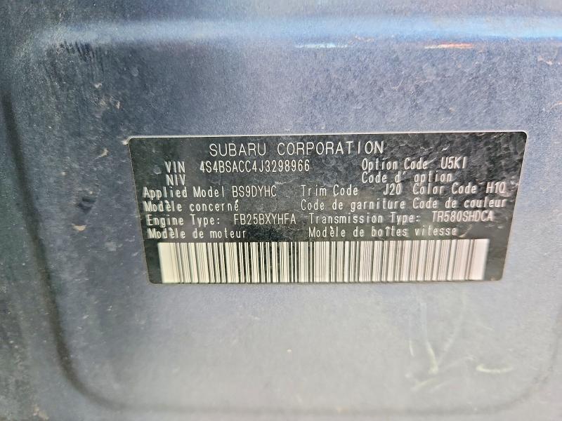 Продажа на аукционе авто 2018 Subaru Outback, vin: 4S4BSACC4J3298966, номер лота: 46216436