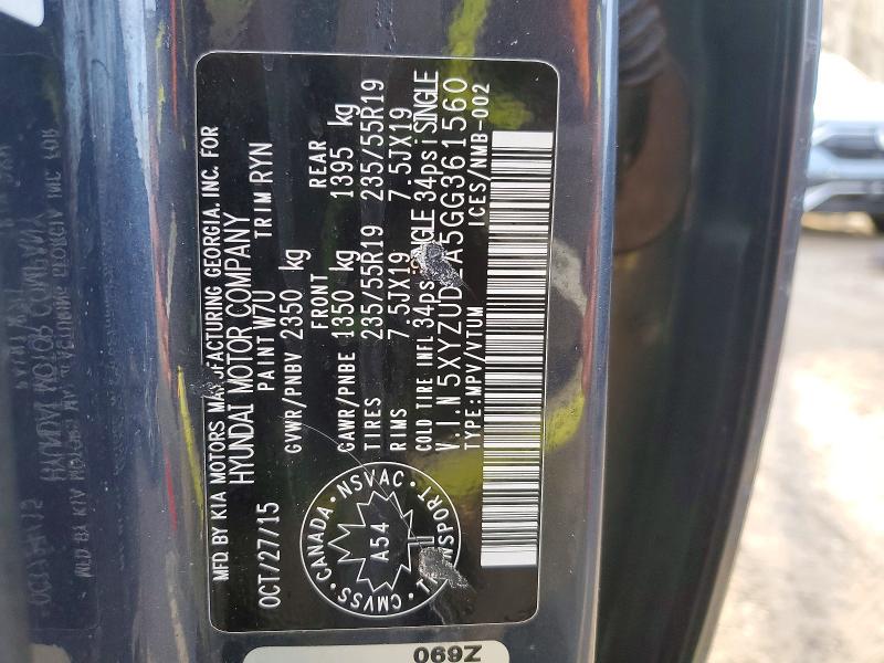 Aukcja sprzedaży 2016 Hyundai Santa Fe Sport, vin: 5XYZUDLA5GG361560, numer aukcji: 46353936