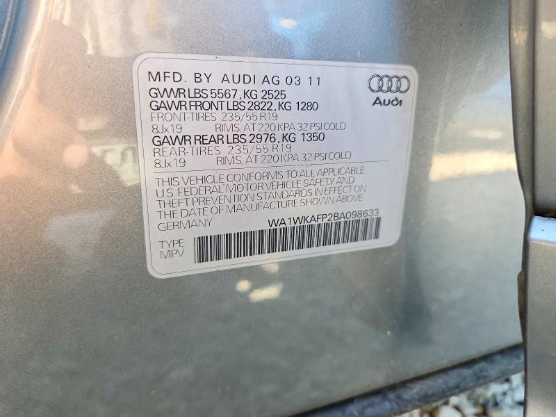 Aukcja sprzedaży 2011 Audi Q5, vin: WA1WKAFP2BA098633, numer aukcji: 46681346