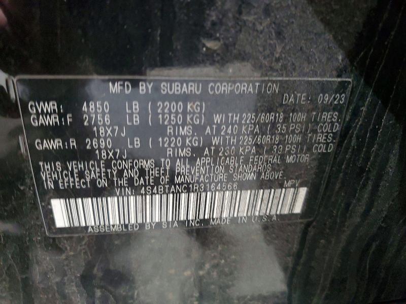 47120356 :رقم المزاد ، 4S4BTANC1R3164566 vin ، 2024 Subaru Outback مزاد بيع