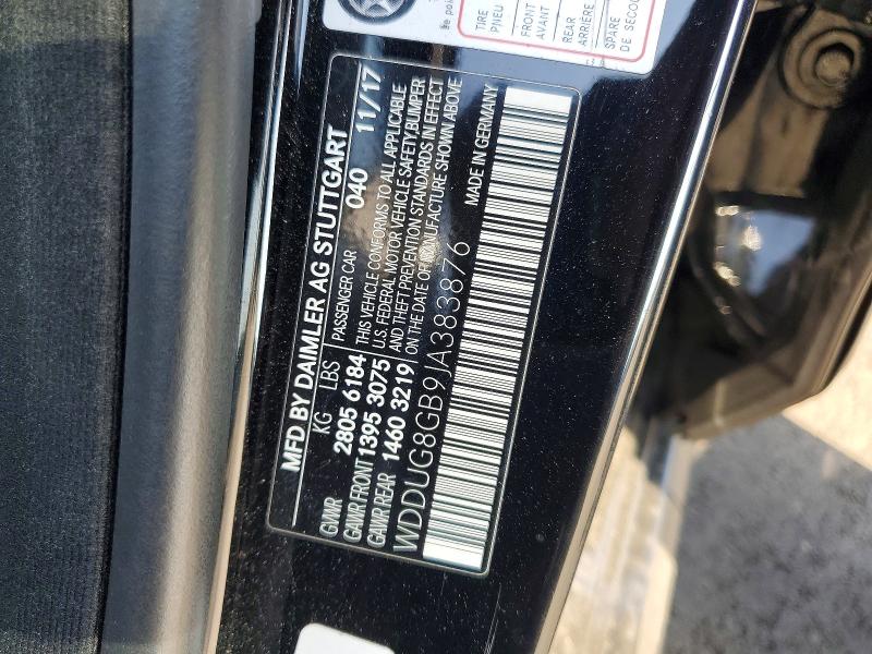 Продаж на аукціоні авто 2018 Mercedes-benz S, vin: WDDUG8GB9JA383876, номер лоту: 47587236