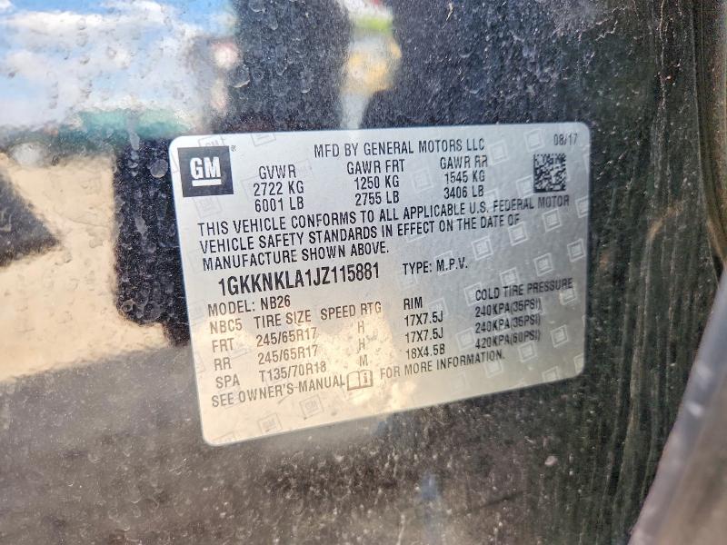 Aukcja sprzedaży 2018 Gmc Acadia, vin: 1GKKNKLA1JZ115881, numer aukcji: 47470076