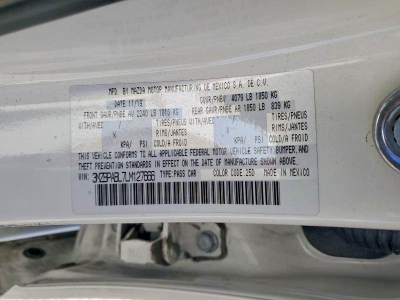 41752046 :رقم المزاد ، 3MZBPABL7LM127666 vin ، 2020 Mazda 3 مزاد بيع