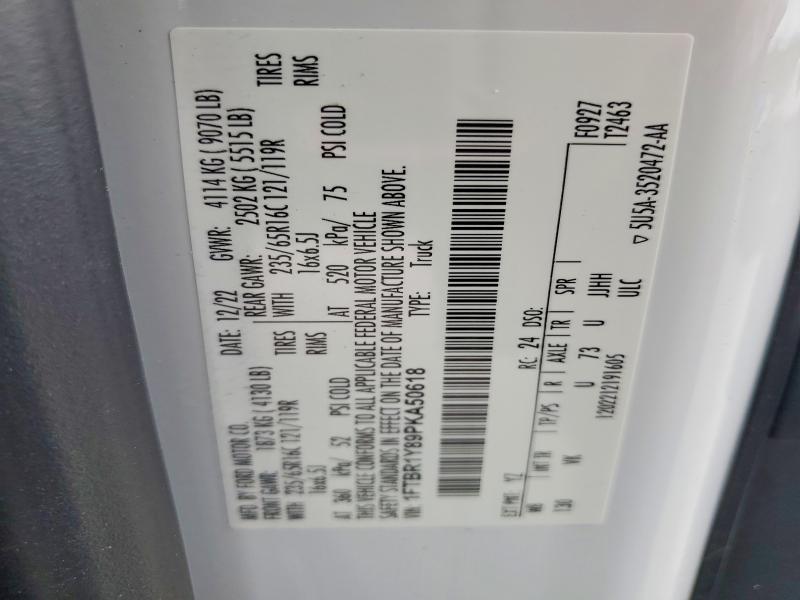 Продаж на аукціоні авто 2023 Ford Transit, vin: 1FTBR1Y89PKA50618, номер лоту: 45628666