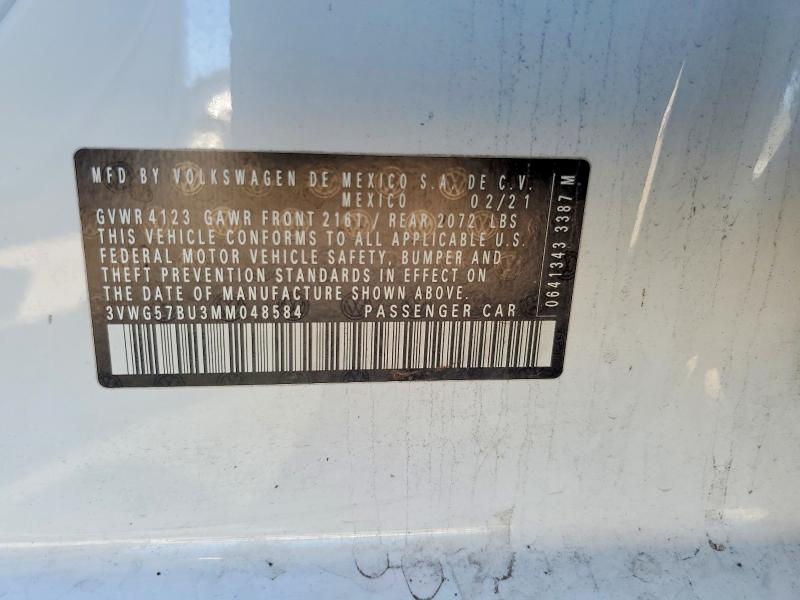 Aukcja sprzedaży 2021 Volkswagen Jetta, vin: 3VWG57BU3MM048584, numer aukcji: 47278396