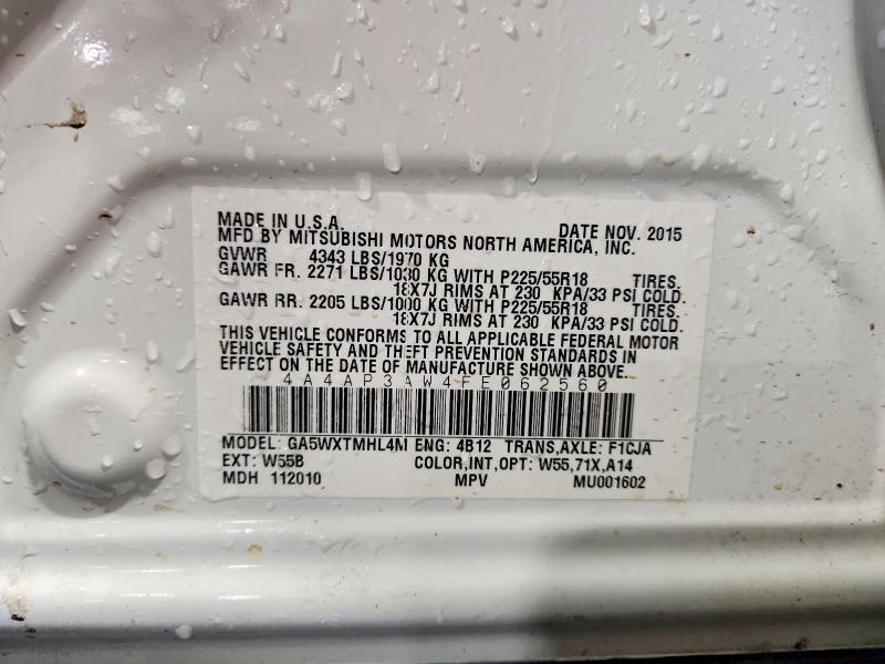 Продаж на аукціоні авто 2015 Mitsubishi Outlander Sport, vin: 4A4AP3AW4FE062560, номер лоту: 47347116