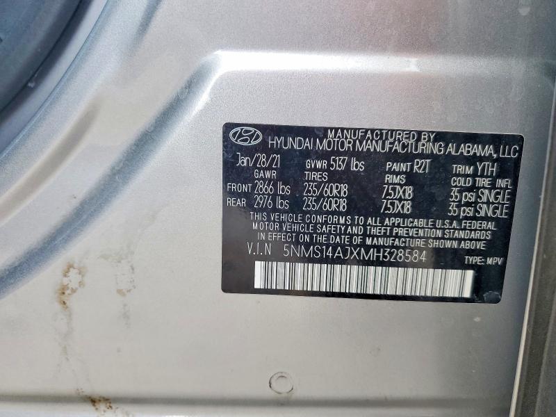 48278626 :رقم المزاد ، 5NMS14AJXMH328584 vin ، 2021 Hyundai Santa Fe مزاد بيع