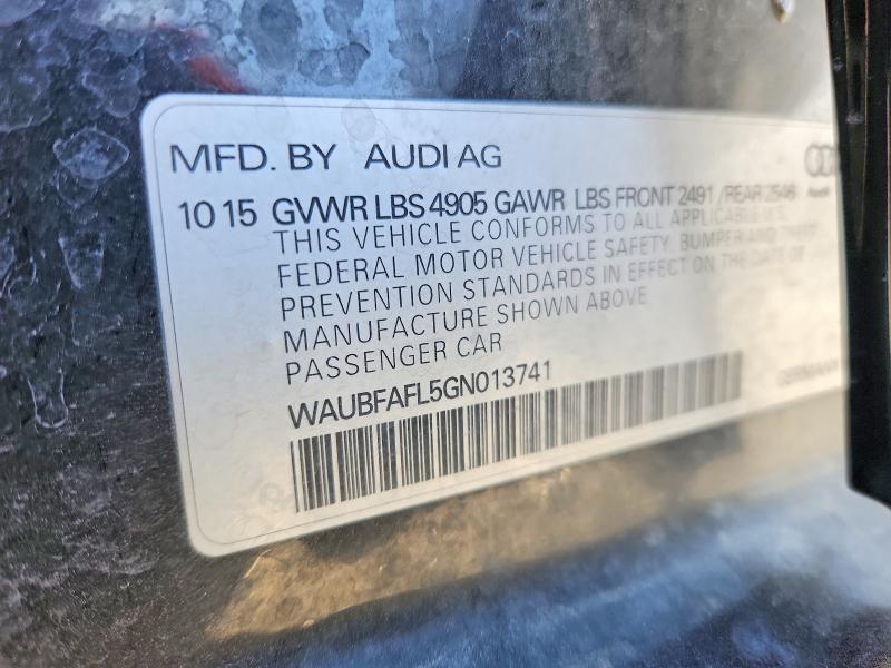 2016 Audi A4 მანქანა იყიდება აუქციონზე, vin: WAUBFAFL5GN013741, აუქციონის ნომერი: 47625316