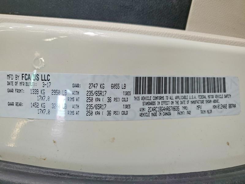 47832646 :رقم المزاد ، 2C4RC1BG4HR670635 vin ، 2017 Chrysler Pacifica مزاد بيع