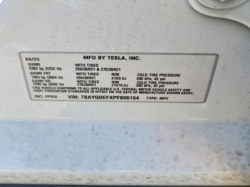 Aukcja sprzedaży 2023 Tesla Model Y, vin: 7SAYGDEFXPF806154, numer aukcji: 47438416