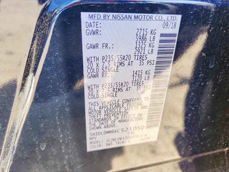 Продажа на аукционе авто 2019 Infiniti Qx60, vin: 5N1DL0MM6KC521050, номер лота: 46158466