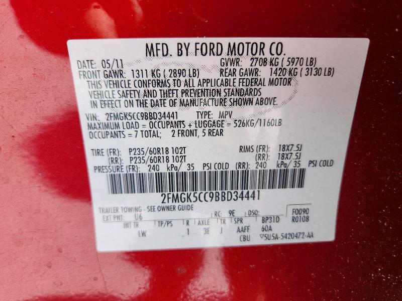 Aukcja sprzedaży 2011 Ford Flex, vin: 2FMGK5CC9BBD34441, numer aukcji: 46410106