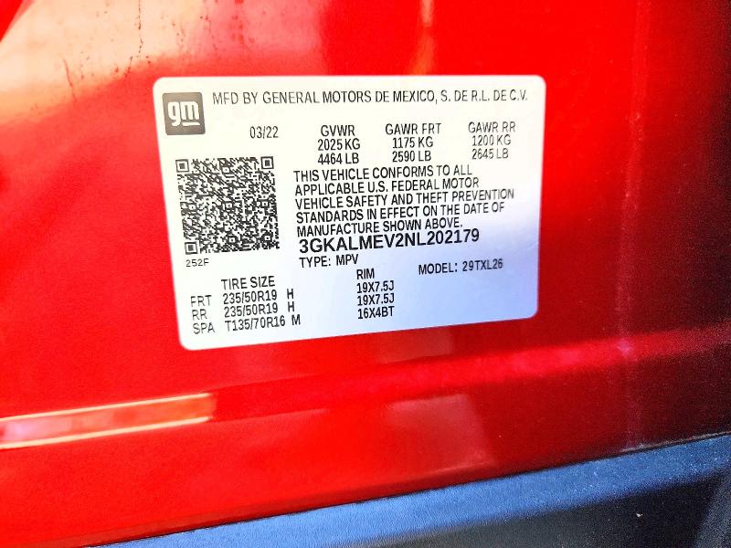 Aukcja sprzedaży 2022 Gmc Terrain, vin: 3GKALMEV2NL202179, numer aukcji: 45888656