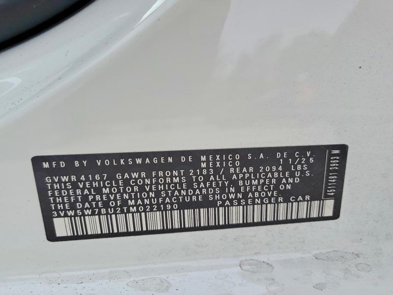 Продажа на аукционе авто 2026 Volkswagen Jetta, vin: 3VW5W7BU2TM022190, номер лота: 46992426