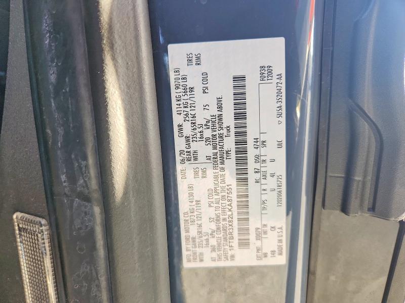 Продаж на аукціоні авто 2020 Ford Transit, vin: 1FTBR3X82LKA87551, номер лоту: 78844045