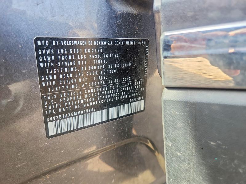 79610135 :رقم المزاد ، 3VV3B7AX5MM015982 vin ، 2021 Volkswagen Tiguan مزاد بيع
