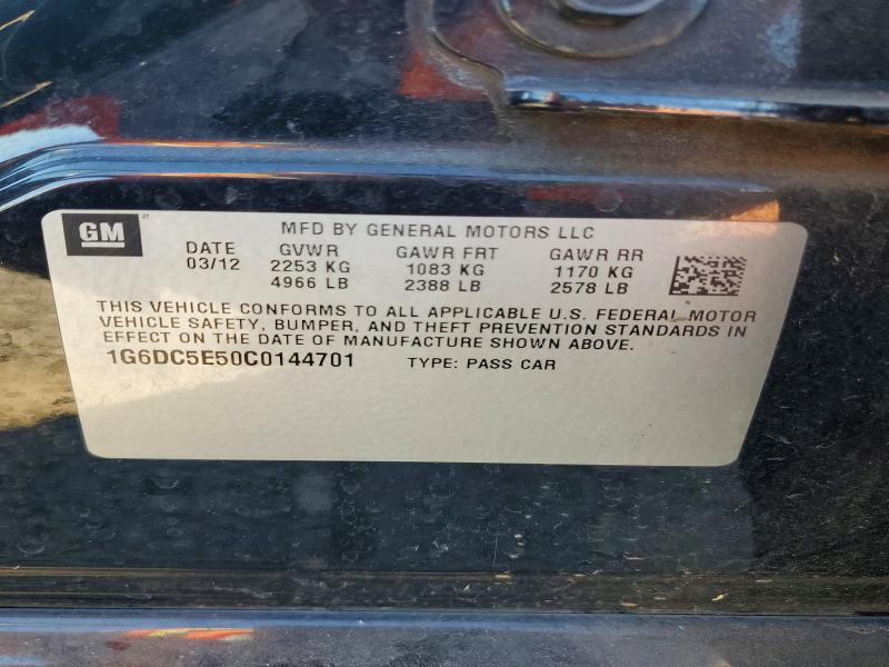 46203286 :رقم المزاد ، 1G6DC5E50C0144701 vin ، 2012 Cadillac Cts مزاد بيع