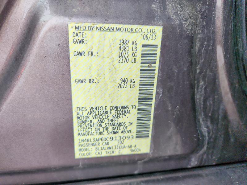 2013 Nissan Altima მანქანა იყიდება აუქციონზე, vin: 1N4BL3AP6DC913093, აუქციონის ნომერი: 41985086