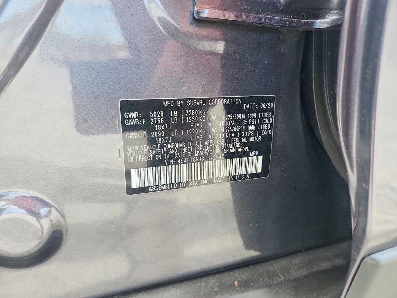 Aukcja sprzedaży 2020 Subaru Outback, vin: 4S4BTGND3L3222471, numer aukcji: 79818815