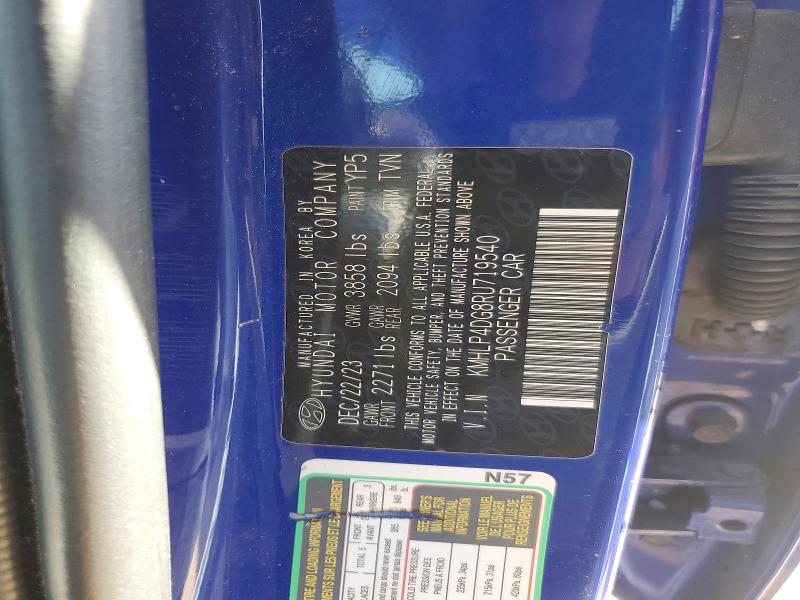 Продаж на аукціоні авто 2024 Hyundai Elantra, vin: KMHLP4DG8RU719540, номер лоту: 47805046