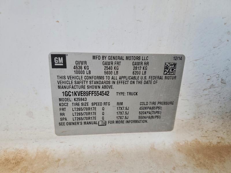 2015 Chevrolet Silverado მანქანა იყიდება აუქციონზე, vin: 1GC1KVE89FF554542, აუქციონის ნომერი: 48343666