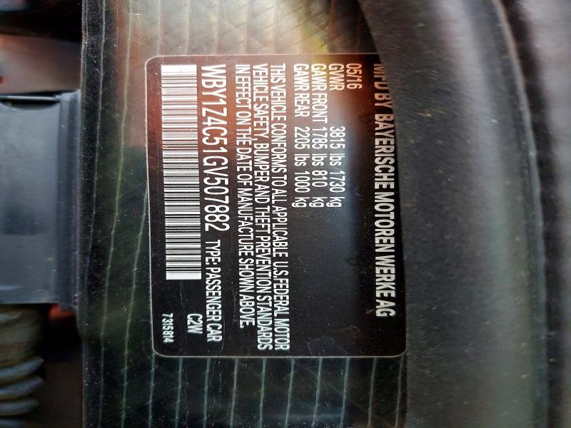 Продажа на аукционе авто 2016 Bmw I3, vin: WBY1Z4C51GV507882, номер лота: 47136066