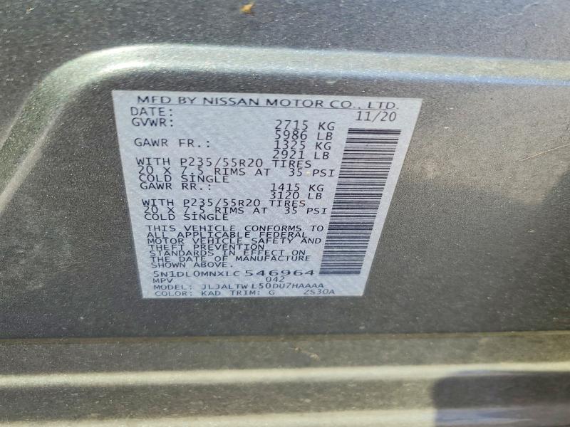 Продажа на аукционе авто 2020 Infiniti Qx60, vin: 5N1DL0MNXLC546964, номер лота: 79275605