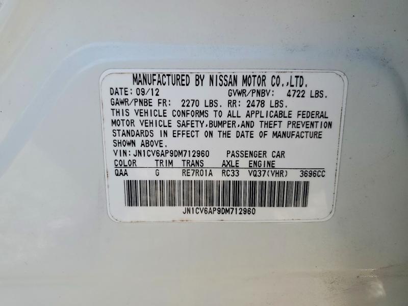 Aukcja sprzedaży 2013 Infiniti G37 Sedan, vin: JN1CV6AP9DM712960, numer aukcji: 79588395