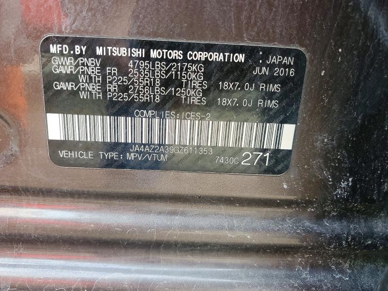 2016 Mitsubishi Outlander მანქანა იყიდება აუქციონზე, vin: JA4AZ2A39GZ611353, აუქციონის ნომერი: 79468395