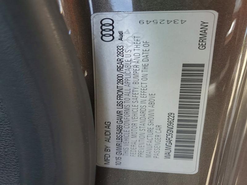 41825276 :رقم المزاد ، WAUWGAFC5GN096229 vin ، 2016 Audi A7 مزاد بيع