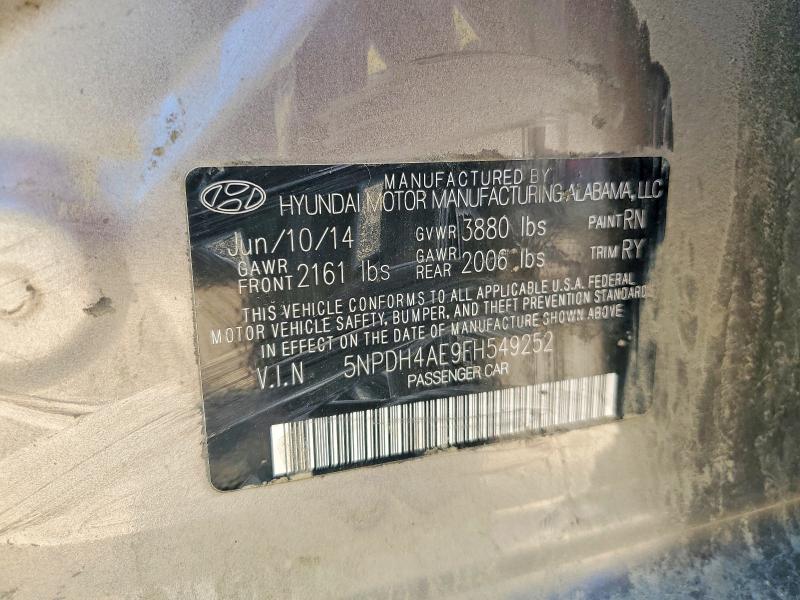 2015 Hyundai Elantra მანქანა იყიდება აუქციონზე, vin: 5NPDH4AE9FH549252, აუქციონის ნომერი: 45827346