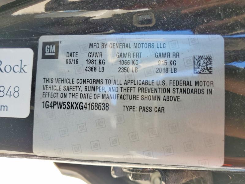 Aukcja sprzedaży 2016 Buick Verano, vin: 1G4PW5SKXG4168638, numer aukcji: 46647826