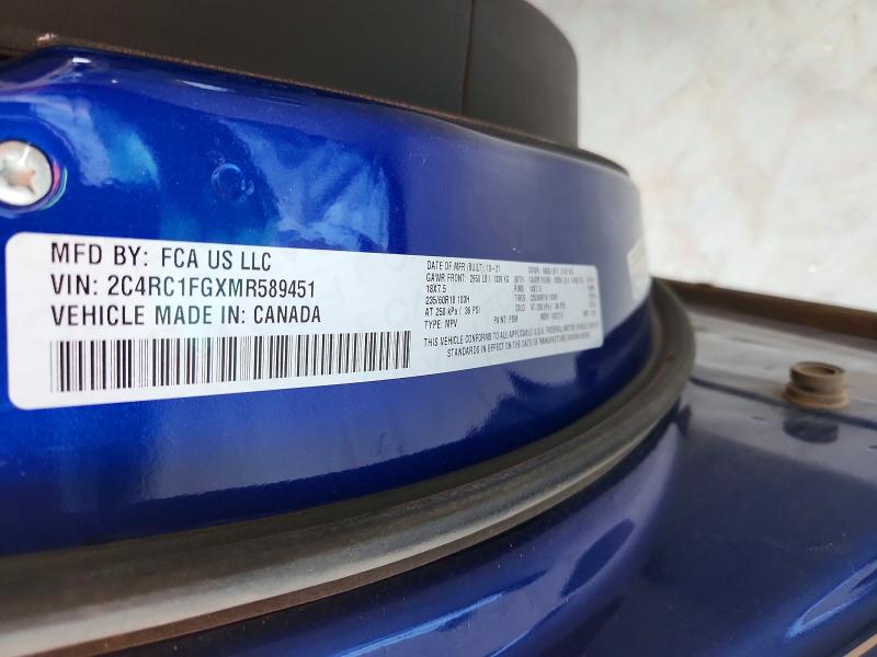 Продаж на аукціоні авто 2021 Chrysler Pacifica, vin: 2C4RC1FGXMR589451, номер лоту: 46904796