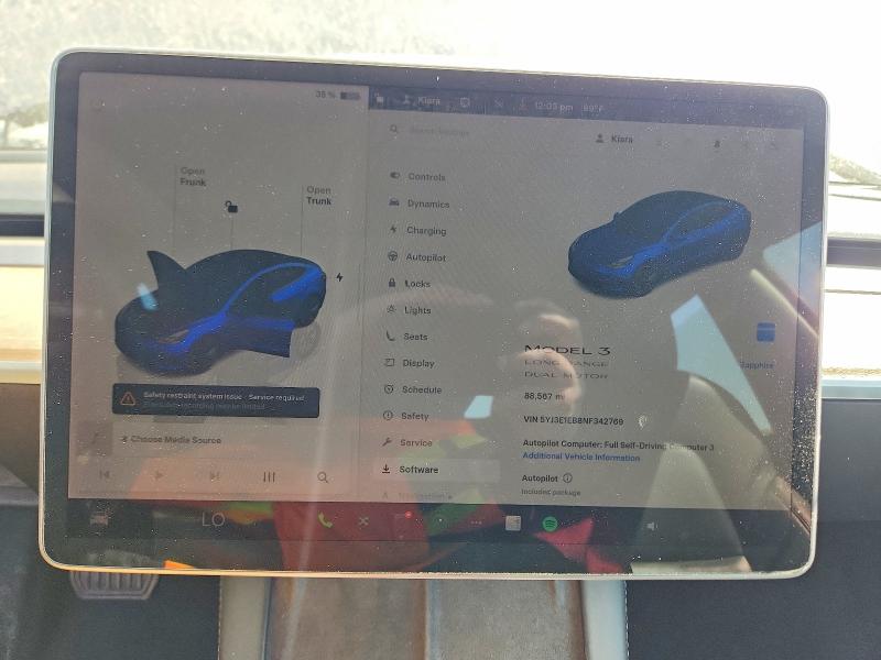 Продажа на аукционе авто 2022 Tesla Model 3, vin: 5YJ3E1EB8NF342769, номер лота: 79359755
