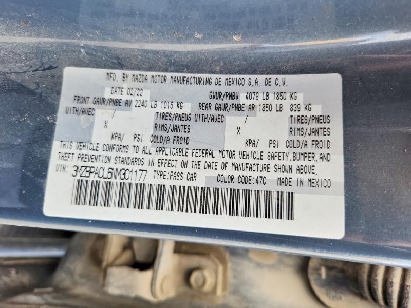 Продажа на аукционе авто 2022 Mazda 3, vin: 3MZBPACL6NM301177, номер лота: 79635925