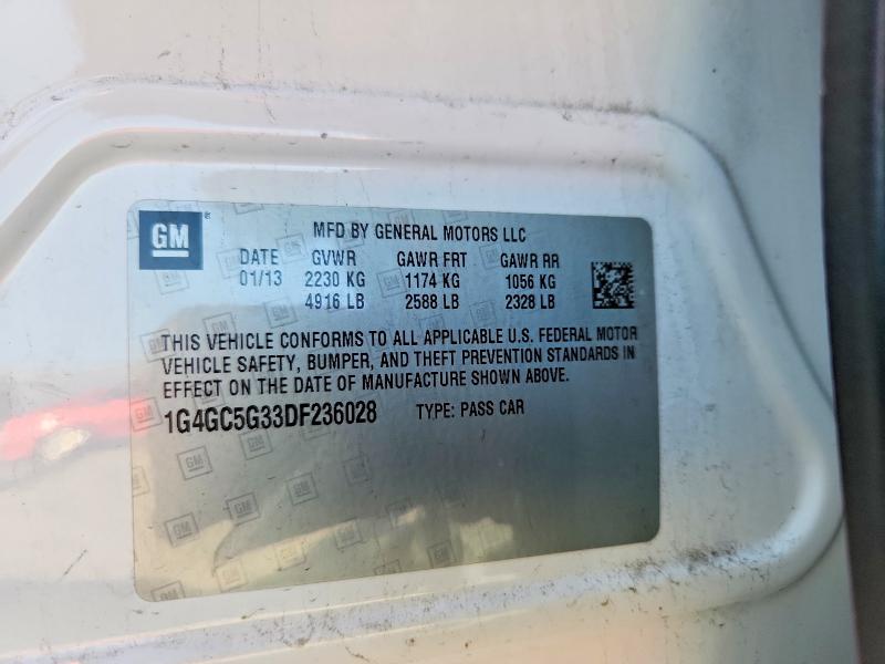 Продажа на аукционе авто 2013 Buick Lacrosse, vin: 1G4GC5G33DF236028, номер лота: 45813626