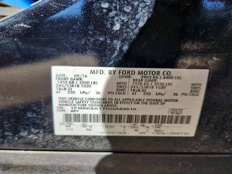 Aukcja sprzedaży 2017 Ford Explorer, vin: 1FM5K8AT7HGA89510, numer aukcji: 46647626